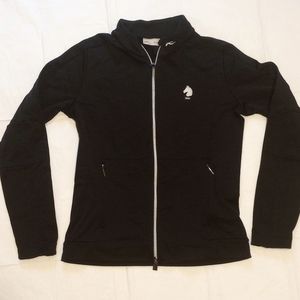 Womens Black long sleeve full zip Jacket by K Jus size medium.